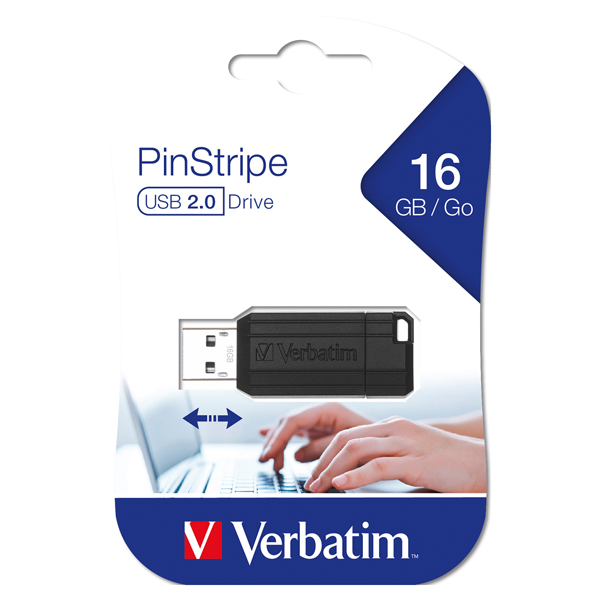 PEN DRIVE VERBATIM 16GB PINSTRIPE siae compresa Foto prodotto