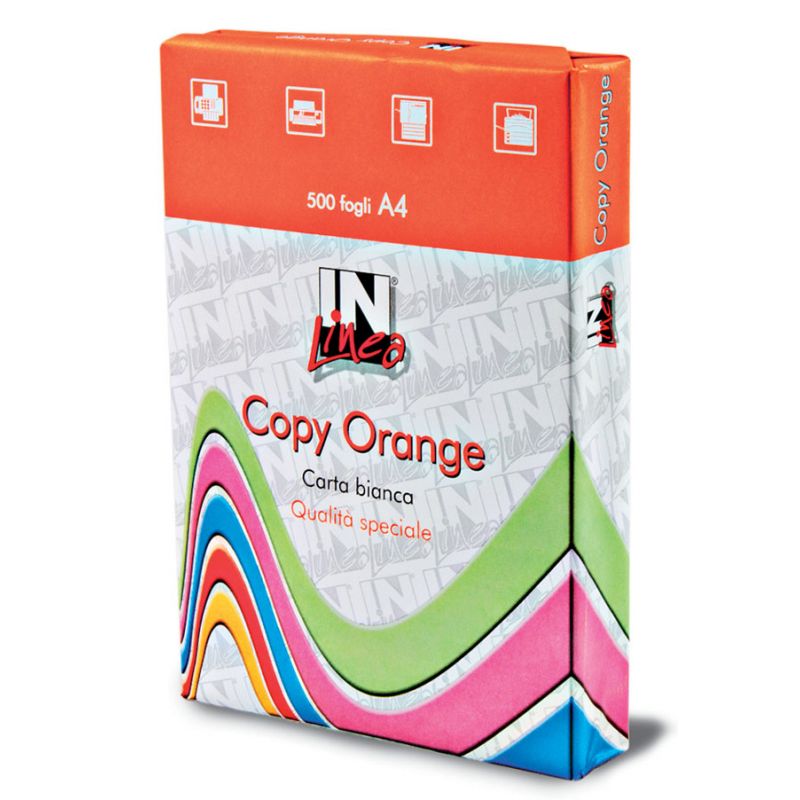 CARTA FOTOR A4 BIANCA 500F COPY ORANGE Foto prodotto